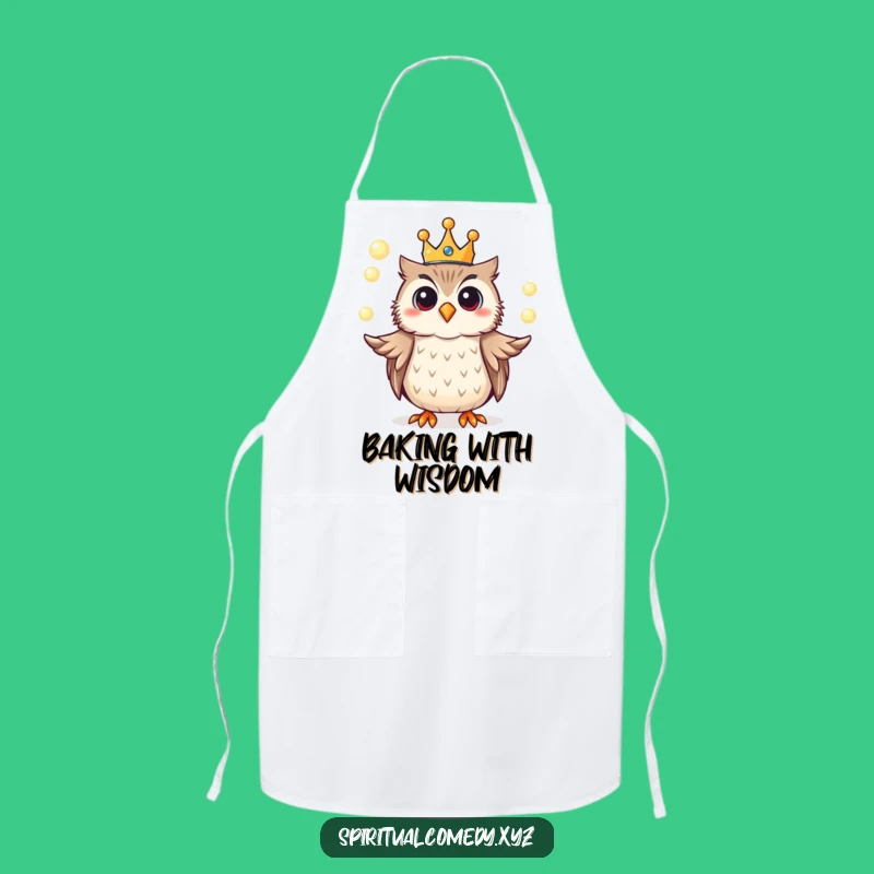 Funny Owl King Chef Apron - Cook with Royal Enchantment