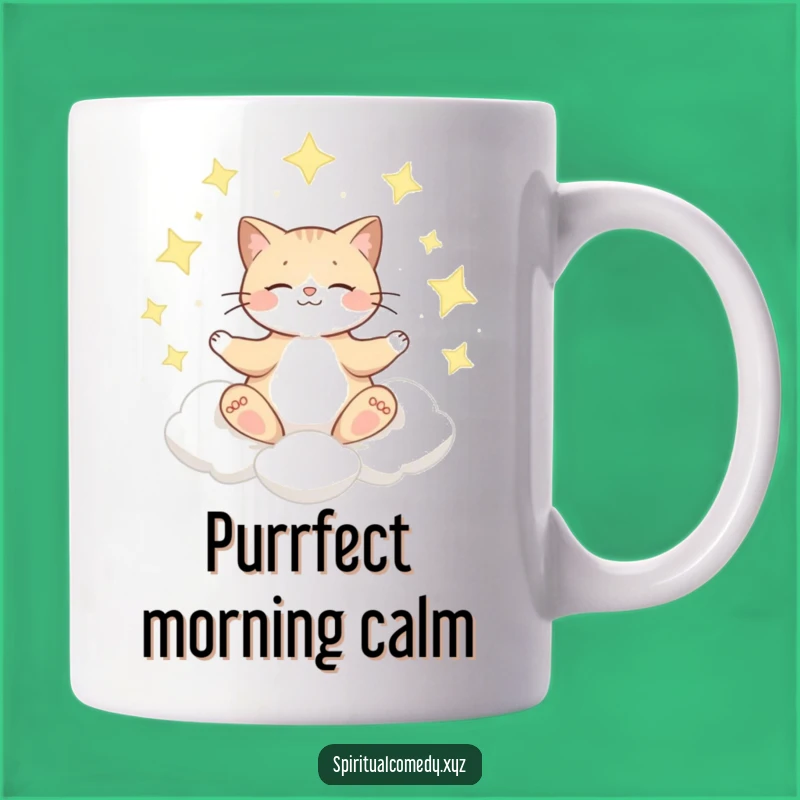 Funny Meditating Cat Mug - Serene & Hilarious Gift for Cat Lovers