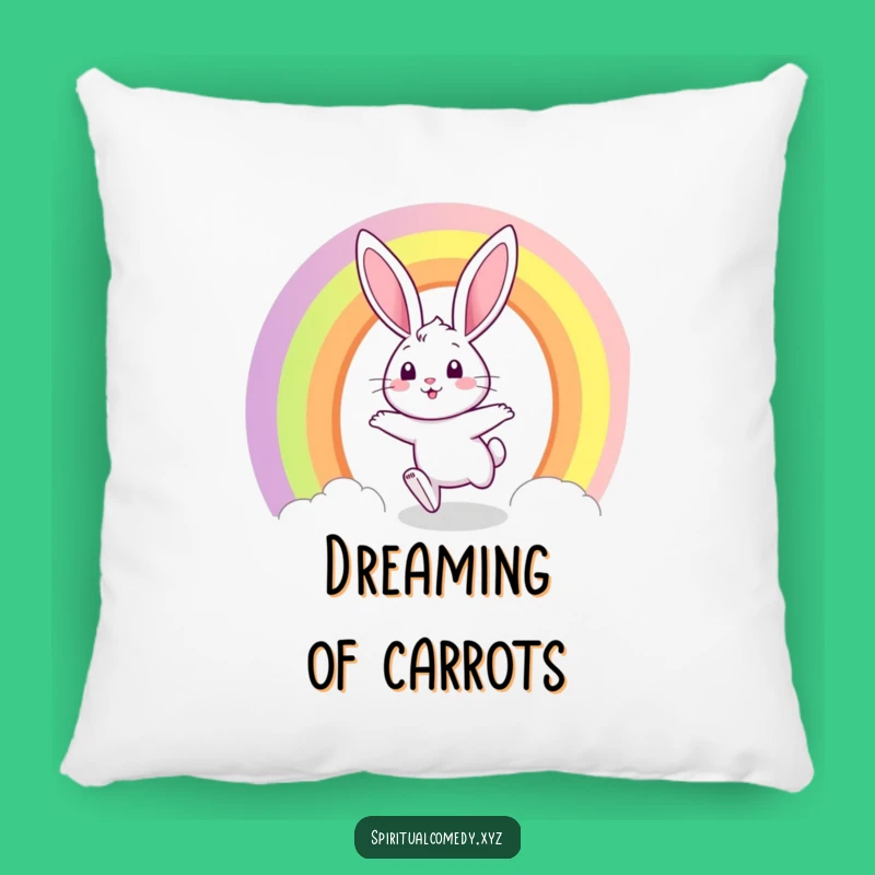 Funny Bunny Rainbow Accent Pillow - Comfy & Whimsical Decor for Your Space