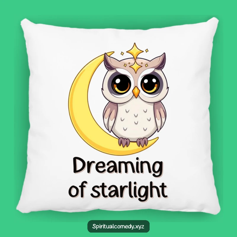 Funny Owl Pillow - Cozy Celestial Night Owl Cushion Gift