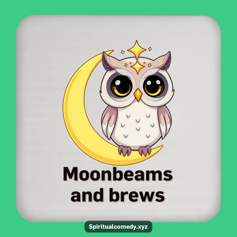 Funny Owl Coaster - Celestial Night Owl Drink Protector Gift