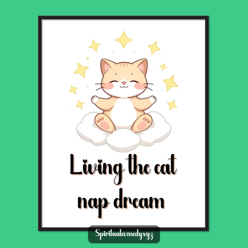Funny Free Printable Cat Wall Art: Serene Downloadable Decor for Calm Spaces!