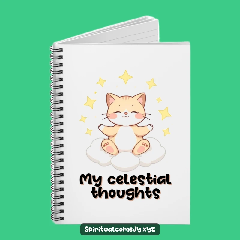 Funny Meditating Cat Notebook - Jot Down Peaceful Thoughts with Humor