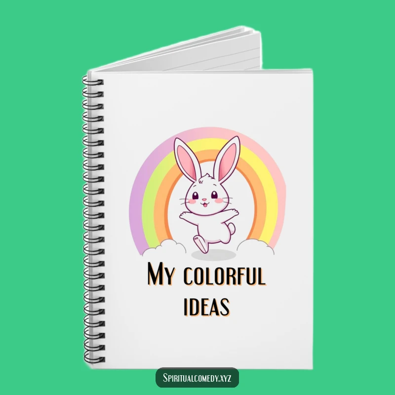 Funny Bunny Rainbow Notebook - Jot Down Adventures with Joyful Charm