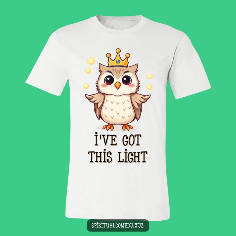 Funny Owl King T-Shirt - Regal & Comedic Apparel for Wise Souls